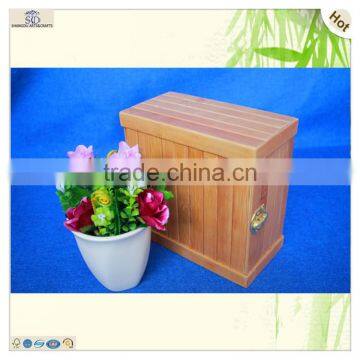 Home Decorating Single Compartment Hinged Square Bamboo Box photo-5