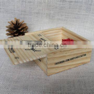 Silk Screen Handmade Solid Wood Jewelry Display Box With Slide Lid photo-3