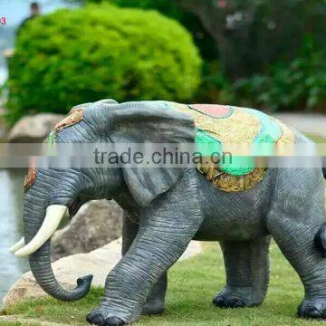 China supplier decoration artwork factory garden fiberglass elephant