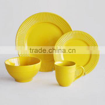 16pcs High Quality Embossed Dinner Set With Purple Solid Color photo-5