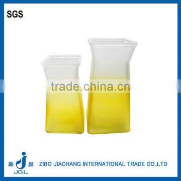 yellow glass decorative vase for flower