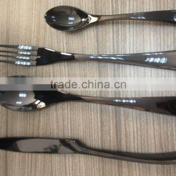 Black Gold Plated Stainless Steel Cutlery Set/flatware Set photo-2