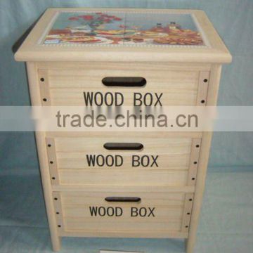 nature paulownia small wooden storage cabinets