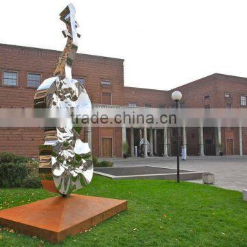 Vivid Guitar Standing of Garden Stainless Steel Sculptures photo-2