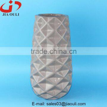 2016 hot sale home decoration grey ceramic tall vase, chinese flower vase