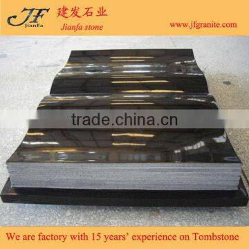 Flated Chinese Shanxi Absolute Black Granite Bible Headstones photo-2