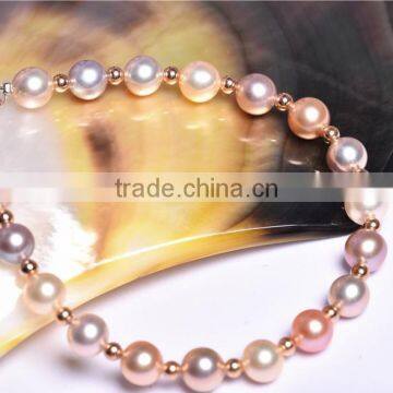 AAA 15-16mm Round Multicolors Edison Pearl Bracelet photo-3