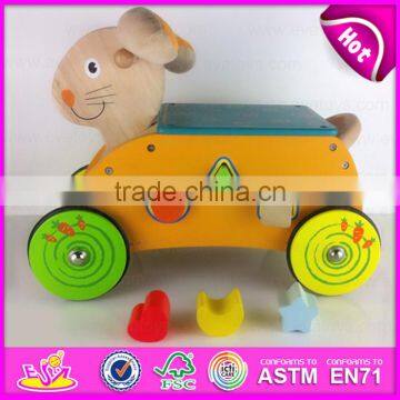 2015 Newly Cheap Kids Wooden Tricycle With Blocks,Lovely Rabbit Design Wooden Tricycle,Comfortable Safe Wooden Tricycle W16A018 photo-3