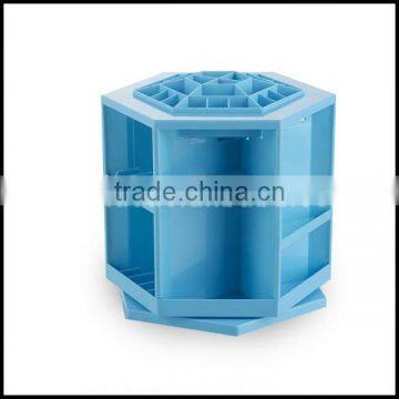 Made in China High Quality White ABS Big Rotatable Cosmetics Display Shelf Wholesale photo-2