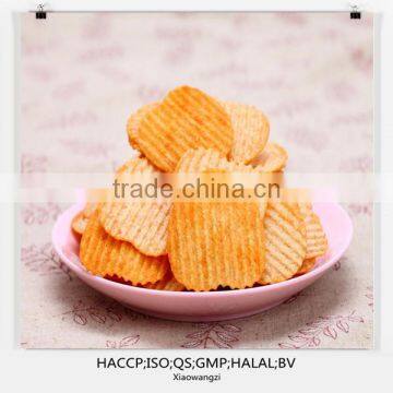 Baked heart-shaped potato chips