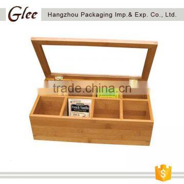 Wholesale Handmade 8 Compartment Gift Bamboo Tea Bag Box