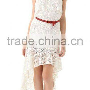 white Shy Mermaid lace short front long back girl's party/cause dress
