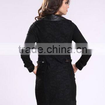 2014 New Fashion Ladies' Long Coat Asymmetrical Zipper Design Women Winter Overcoat photo-4