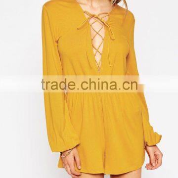 2015 China Factory OEM ODM Fashionable Customized Romper With Lace up Front photo-3