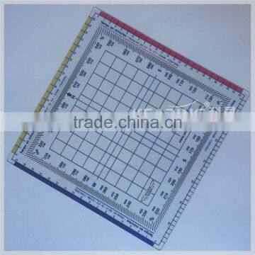 Durable Flexible Plastic Nautial Grid Protractor / Square Aviation Protractor Plotter ( 1 mm Thickness ) # KPP-4 photo-2