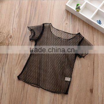 2017 Fashion Girls Small Checked Three-piece Set Clothing Summer Matching Clothing Sets photo-3