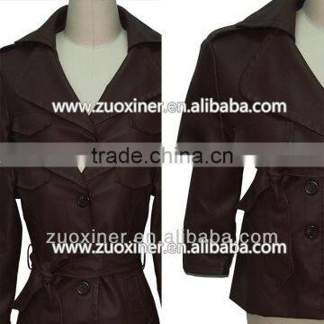 2014 Long Leather Jacket for Women Wholesale photo-3
