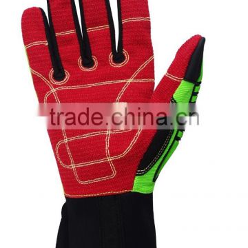 CE 4543 cut proof high visibility oil and gas safety gloves TPR cut resistant impact protection gloves