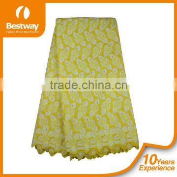 Bestwaytex Factory Price SL02009 Cotton Lace African Swiss Voile Lace Fabric With Stones photo-2