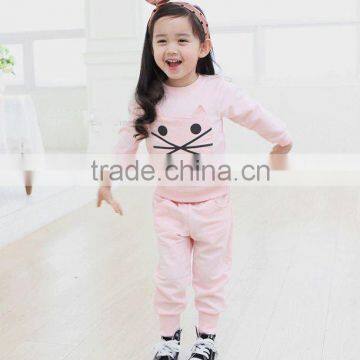 Hot little girl nice cute cotton outfits+pants clothing sets for kids