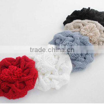 fashion computer knitted beret hats in red majored producer factory