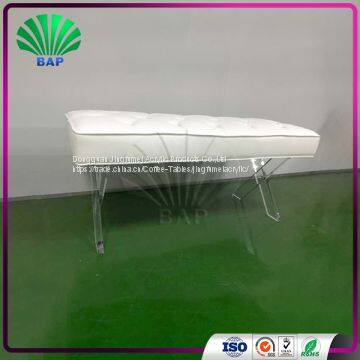 Eco-Friendly Milk White Bench Cushion X-Shape Bench Leg Acrylic Bench photo-2