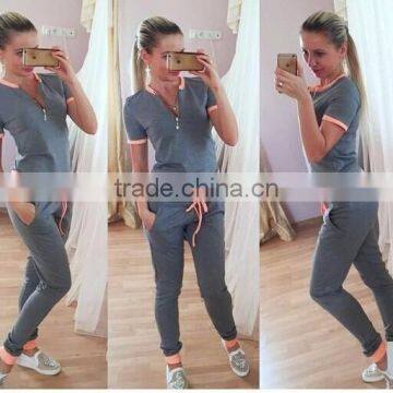 2016 Hot Sale Spring Style Sweat Shirt Print Tracksuit Women Long Pants Pullover Tops Womens Set Women Sport Suits photo-3