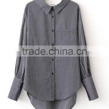 Runwaylover EY2377B New Style 2017 Ladies Fashion Loose Stripe Blouse photo-5