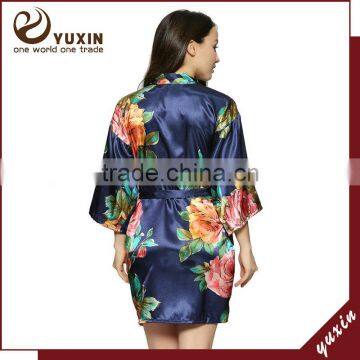 Kimono silk satin bridesmaid robe sleepwear for women LF025