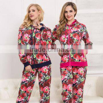 Custom Made Plus Size Women Pajamas With Hood Flower Printing Winter Design Homewear Pajama photo-4