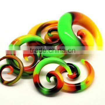 1Set Multicolor Snail Spiral Taper Horn Ear Plug Stretcher Extender photo-3