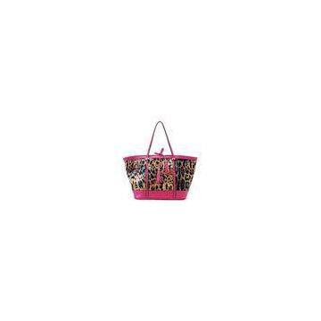 Pink / Black Leather Animal Print Handbags For Perty With Single Strap