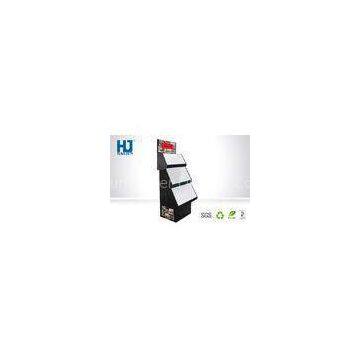 Floor Standing Retail Paper Cardboard Magazine Paper Display Rack Eco - Friendly