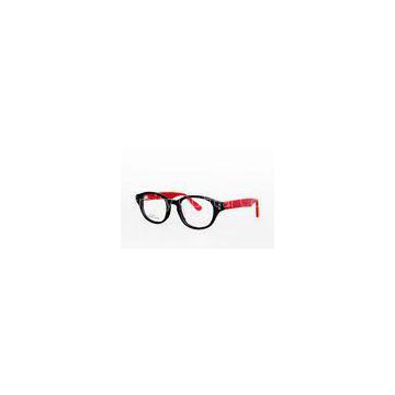 Black And White / Red Acetate Optical Frames , Women Spectacles Frames For Round Face