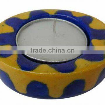 Blue Pottery Ceramic candle