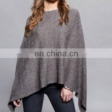 spring wear fashion cable knit 66*66cm cashmere ponchos