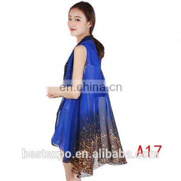 Latest Design Girls Bikini Swimwear Cover up Chiffon Beach Wear Blouse Summer Ladies Long Tops for Leggings photo-4