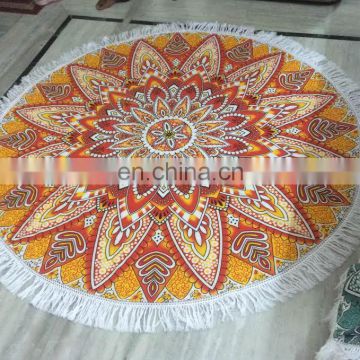 72" Indian Hippie Sun Star Ombre Mandala Round Roundie Tapestries Hippy Boho Gypsy Cotton Round Beach Throw Yoga Mat