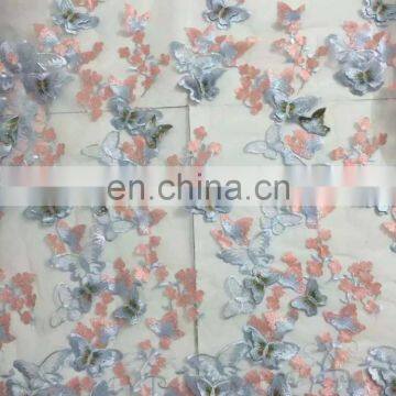 Custom Fashion Colorful 3D Butterfly Embroidery Lace Fabric photo-4