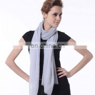 grey solid color cashmere scarf