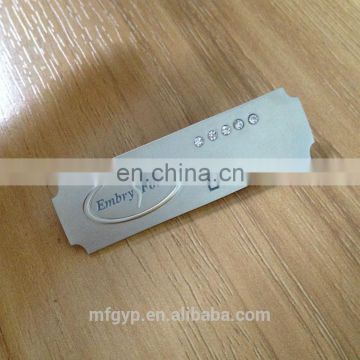 laser logo metal lapel pin name tag with safety pin