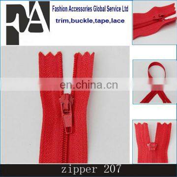 Cheap garment zipper plastic double color zippers large roll custom resin zipper