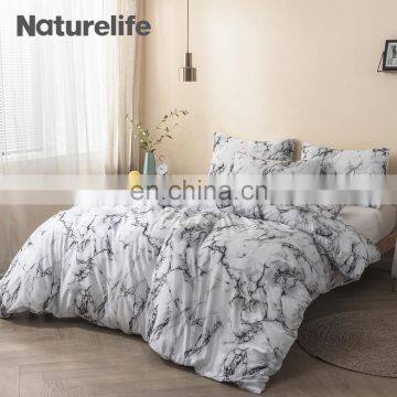 High Quality Luxury Marble Design Arabic Print 100% Polyester Queen Size Sheet Bedding Set photo-6