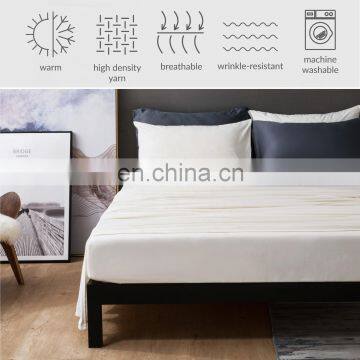 Amazon High Quality Super Soft Microfiber White Waterproof Hotel Bed Sheet Set photo-2