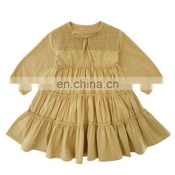 6706 Small MOQ for customer fashion children pleated dress girl princess dress