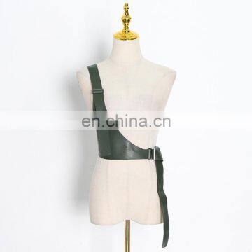 TWOTWINSTYLE Buckle Women's PU Waistcoat Waist Seal Adjustable Asymmetrical For Female Top Decorative Belt photo-3