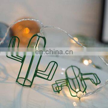 Quality Led Metal Iron Green Mini Cactus String Lights Garden Decorative Indoor Party Wedding Waterproof Fairy Strip Light photo-4