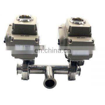 Sanitary Electric Actuated Butterfly Valve Stainless Steel Butterfly Valves With Electric Actuator