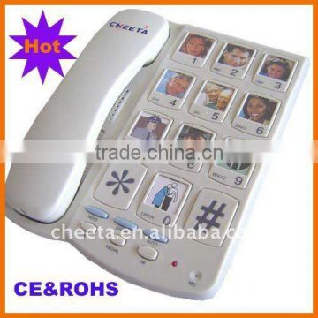 big button telephones with ten two -touch memory function