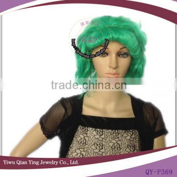 synthetic cosplay short green wig